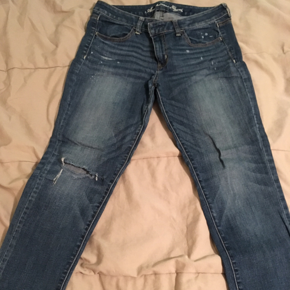 Used AEO Mid-Light Wash Jeggings, Size 12 Reg